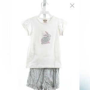 The Oaks Apparel Bunny Print set 12m NWT